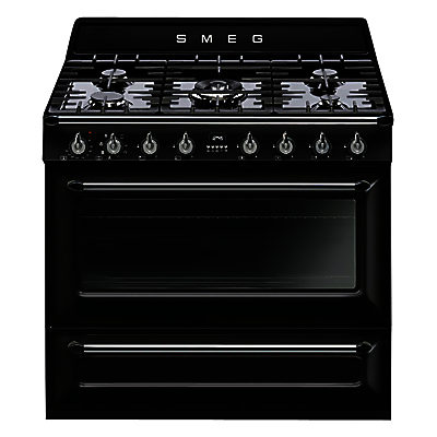 Smeg TR90 90cm Dual Fuel Victoria Range Cooker Black